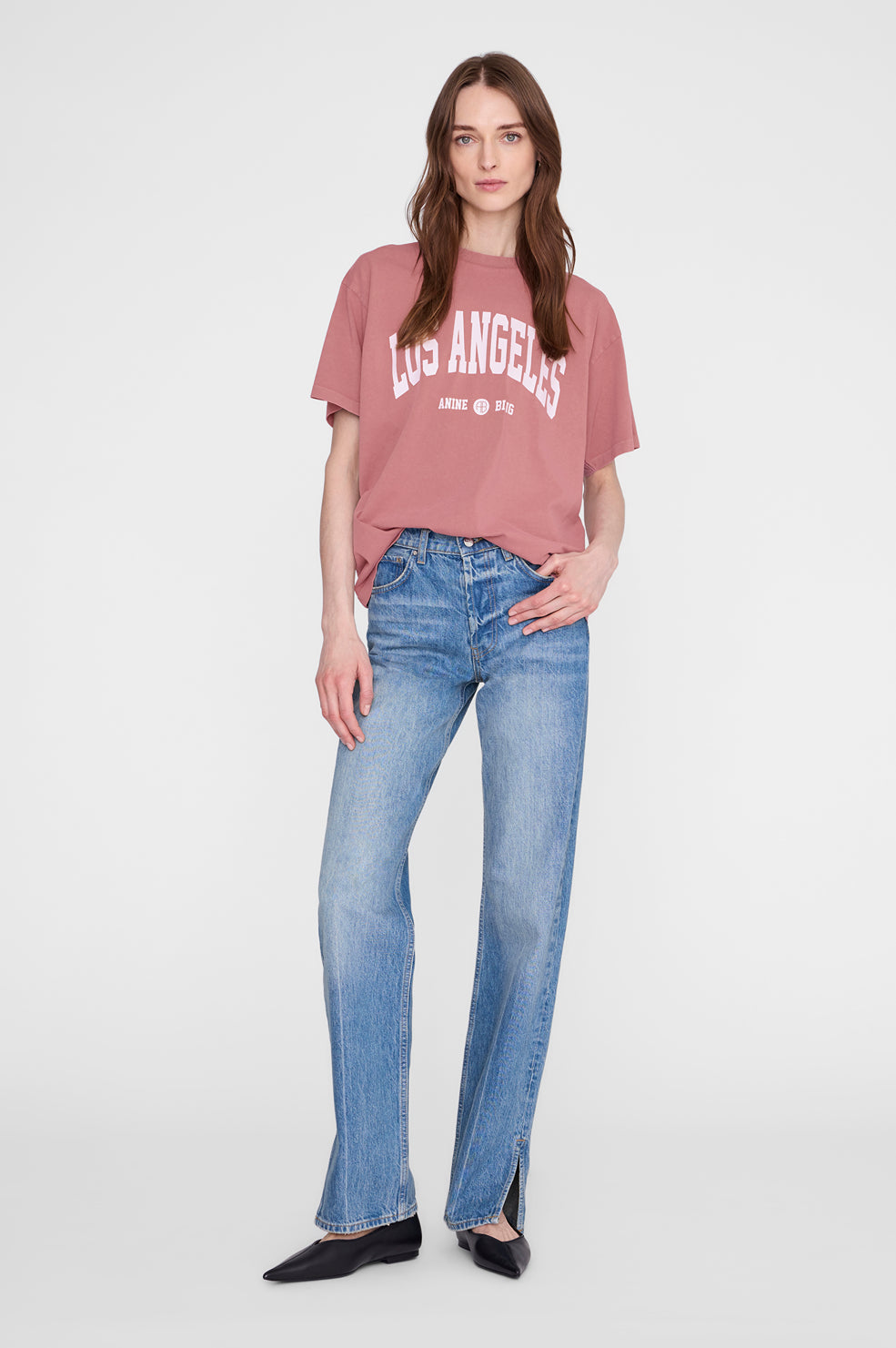 ANINE BING Cade Tee Los Angeles University - Earth Red