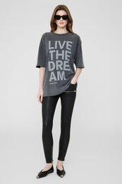 ANINE BING Cason Tee Live The Dream - Washed Black - On Model Front