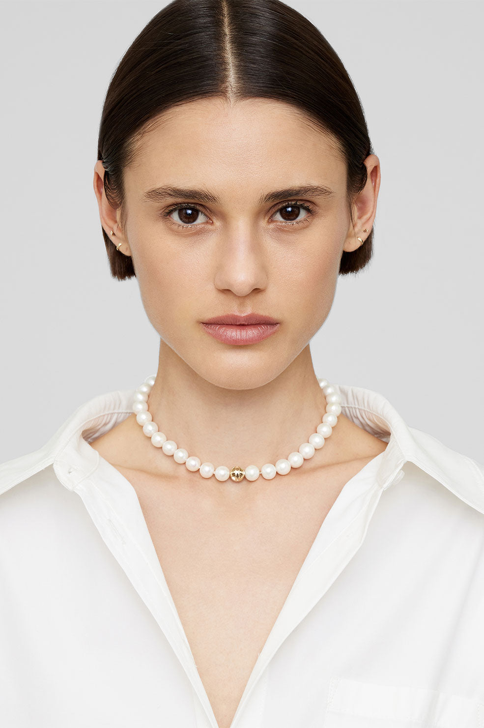 ANINE BING Classic Pearl Choker - Gold