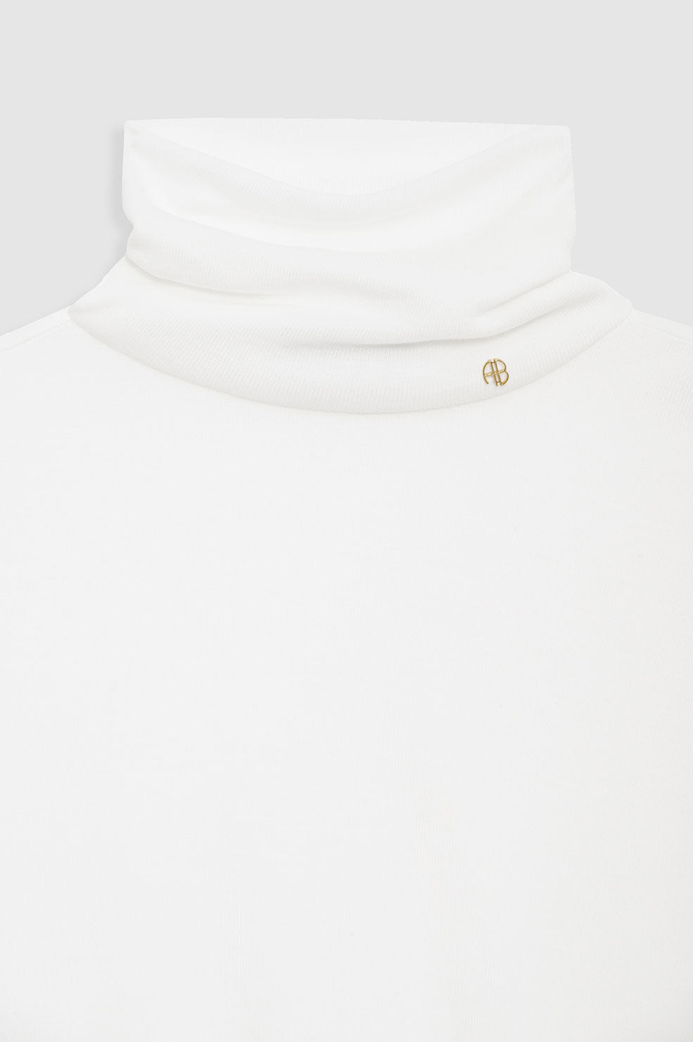 ANINE BING Corbin Tee - Off White Cashmere Blend - Detail View