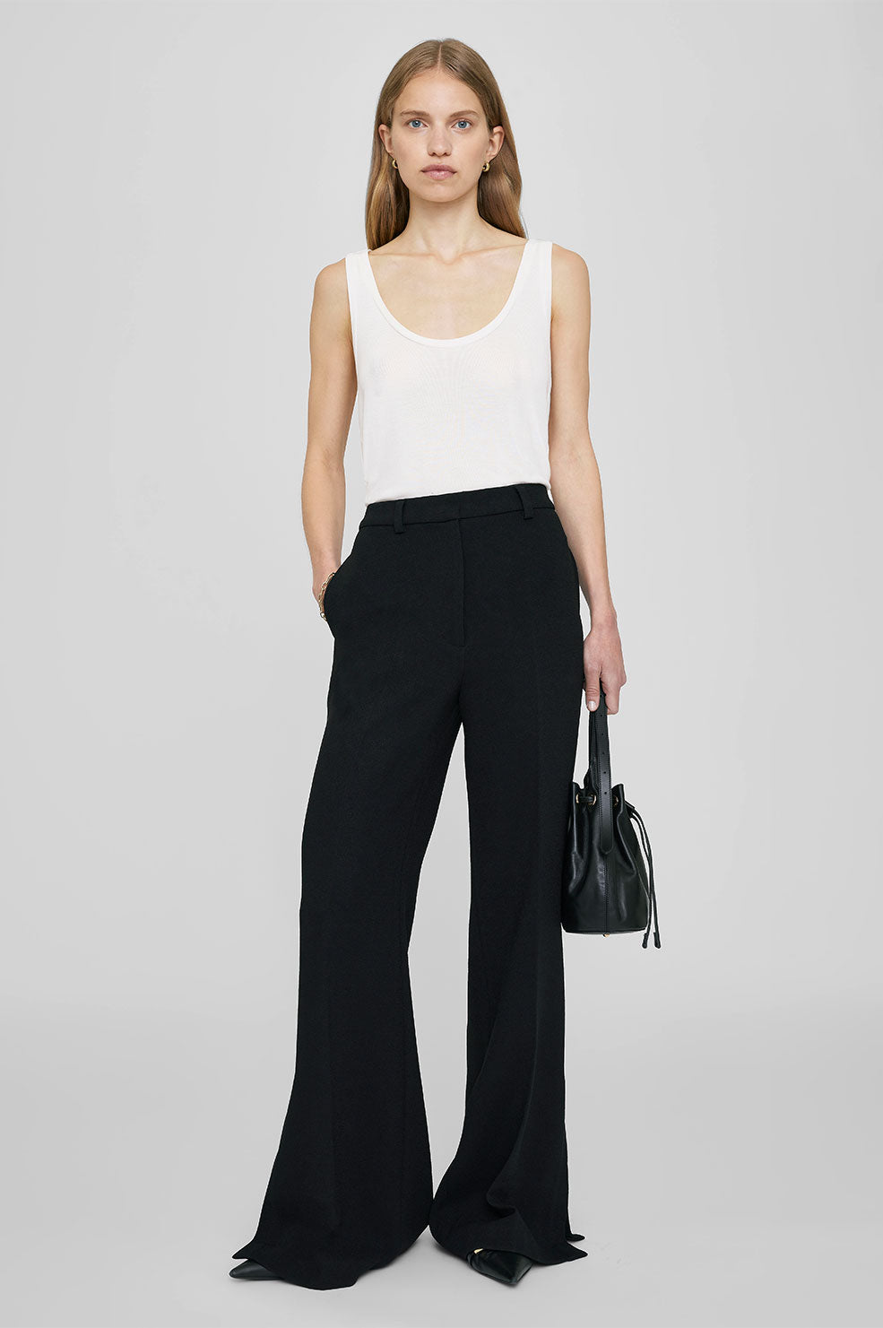 ANINE BING Dale Tank - Off White - Model Front