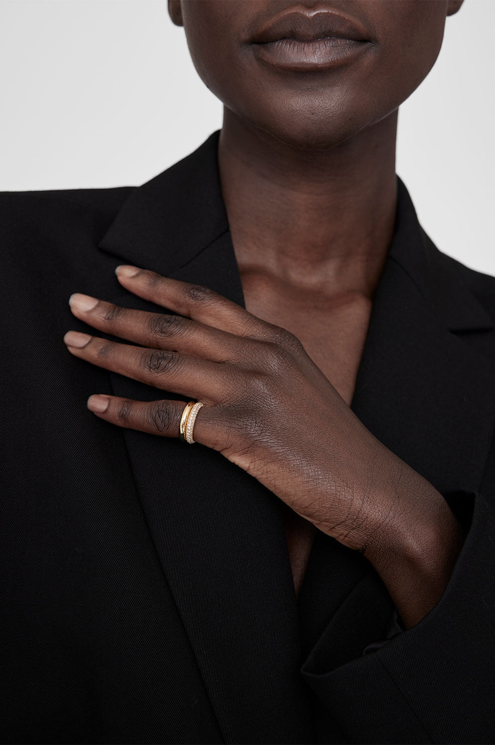 ANINE BING Delicate Diamond Pinky Ring 14k Gold