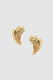 ANINE BING Fan Earrings - Gold - Front View