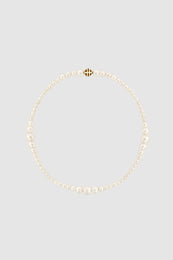 ANINE BING Gradual Pearl Necklace - 14k Gold - Front View