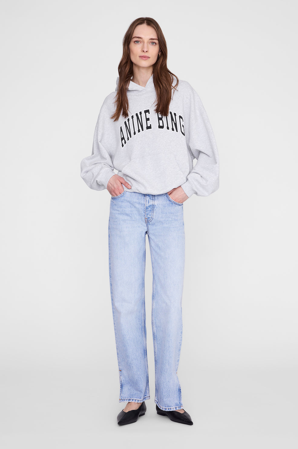 ANINE BING Harvey Sweatshirt New Classic - Medium Heather Grey
