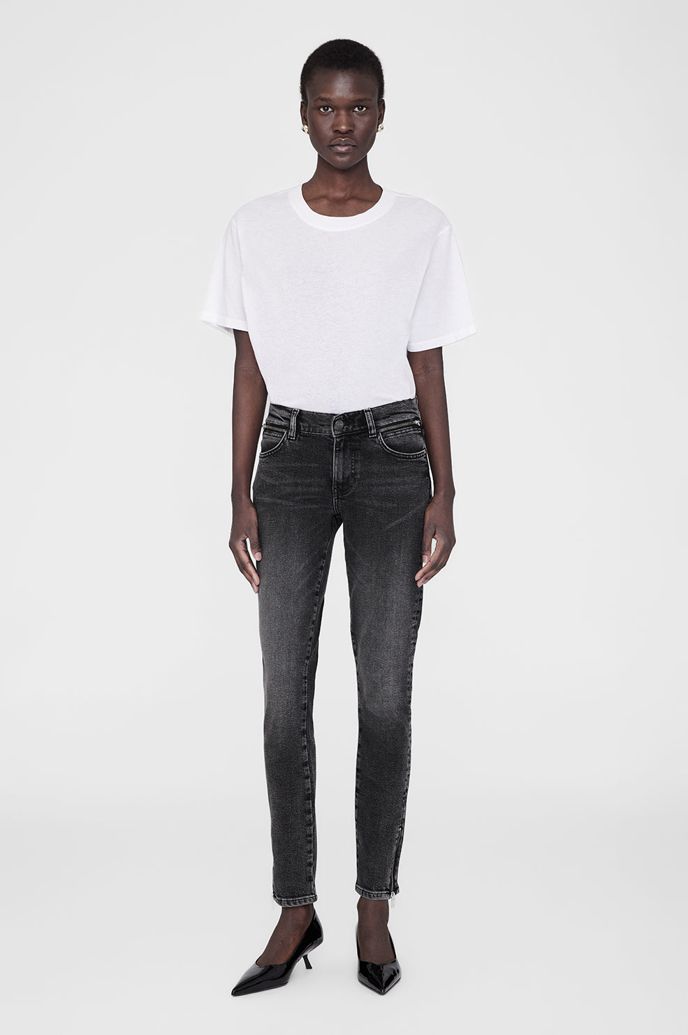 ANINE BING Jax Jean - Vintage Grey - On Model Front