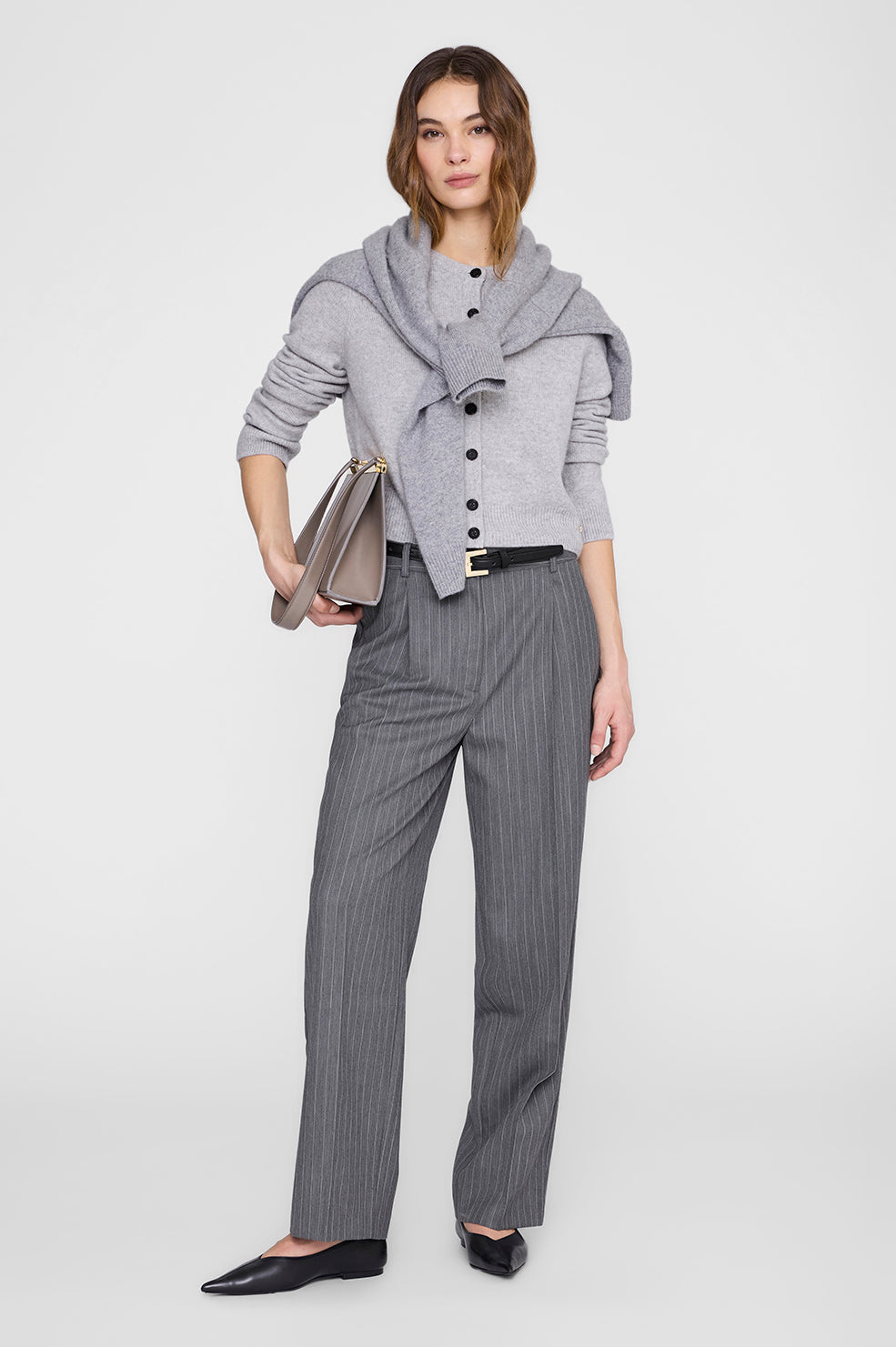 ANINE BING Joye Cardigan - Light Heather Grey