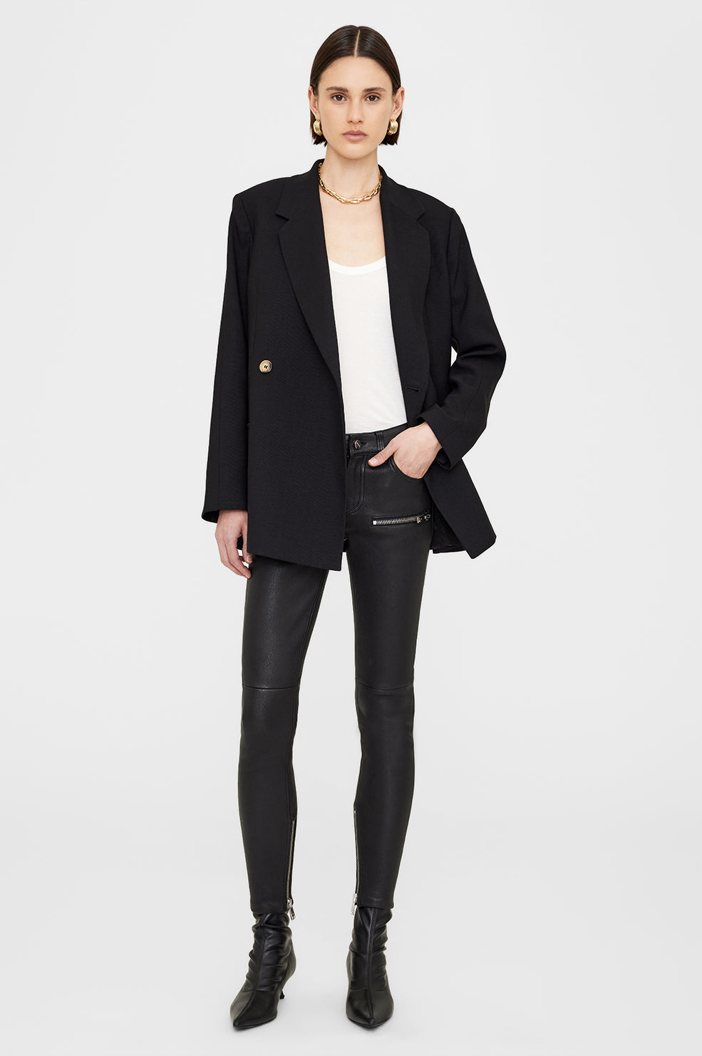 ANINE BING Kaia Blazer - Black - On Model Front