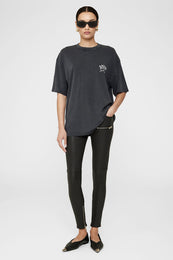 ANINE BING Kent Tee Sounds - Washed Black - On Model Front
