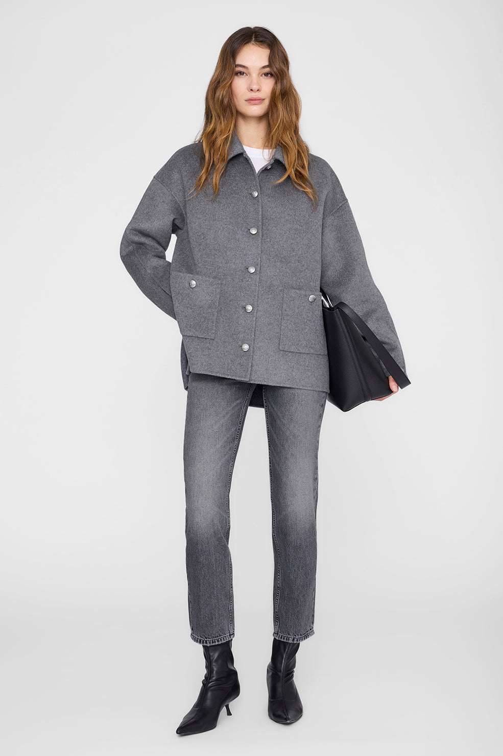 ANINE BING Luca Jacket - Heather Grey Cashmere Blend