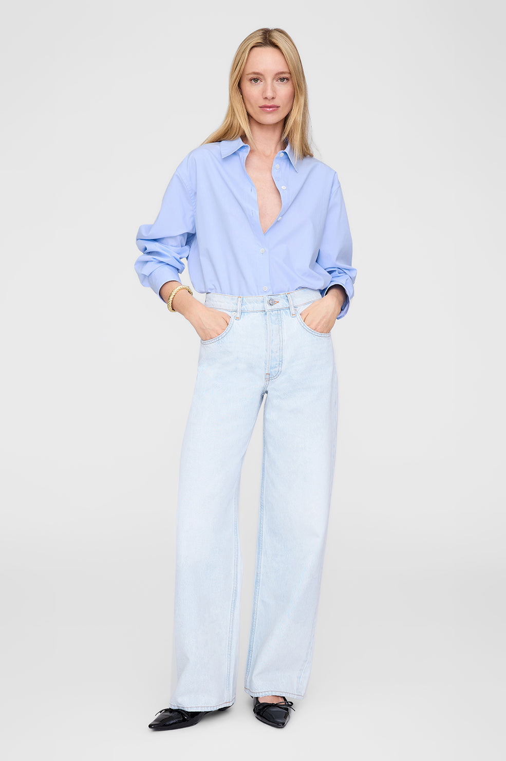 ANINE BING Manon Jean - Ultra Bleached - On Model Front