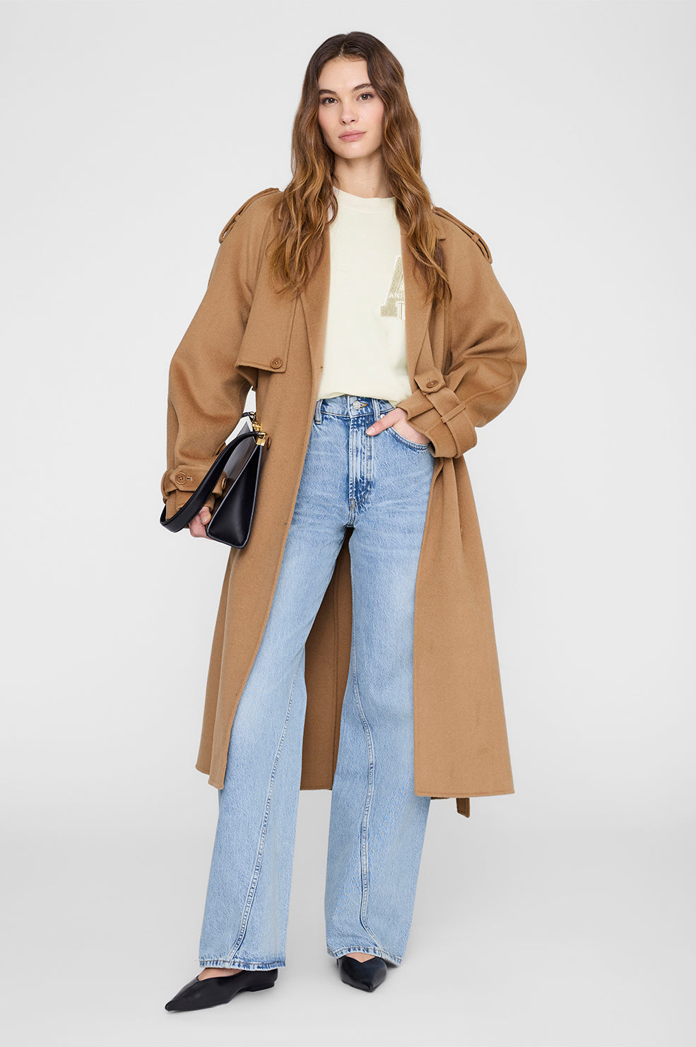 ANINE BING Miles Sweatshirt Letterman - Cream