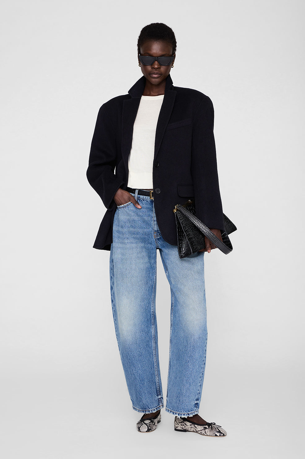 ANINE BING Mora Crop Sweater - Ivory