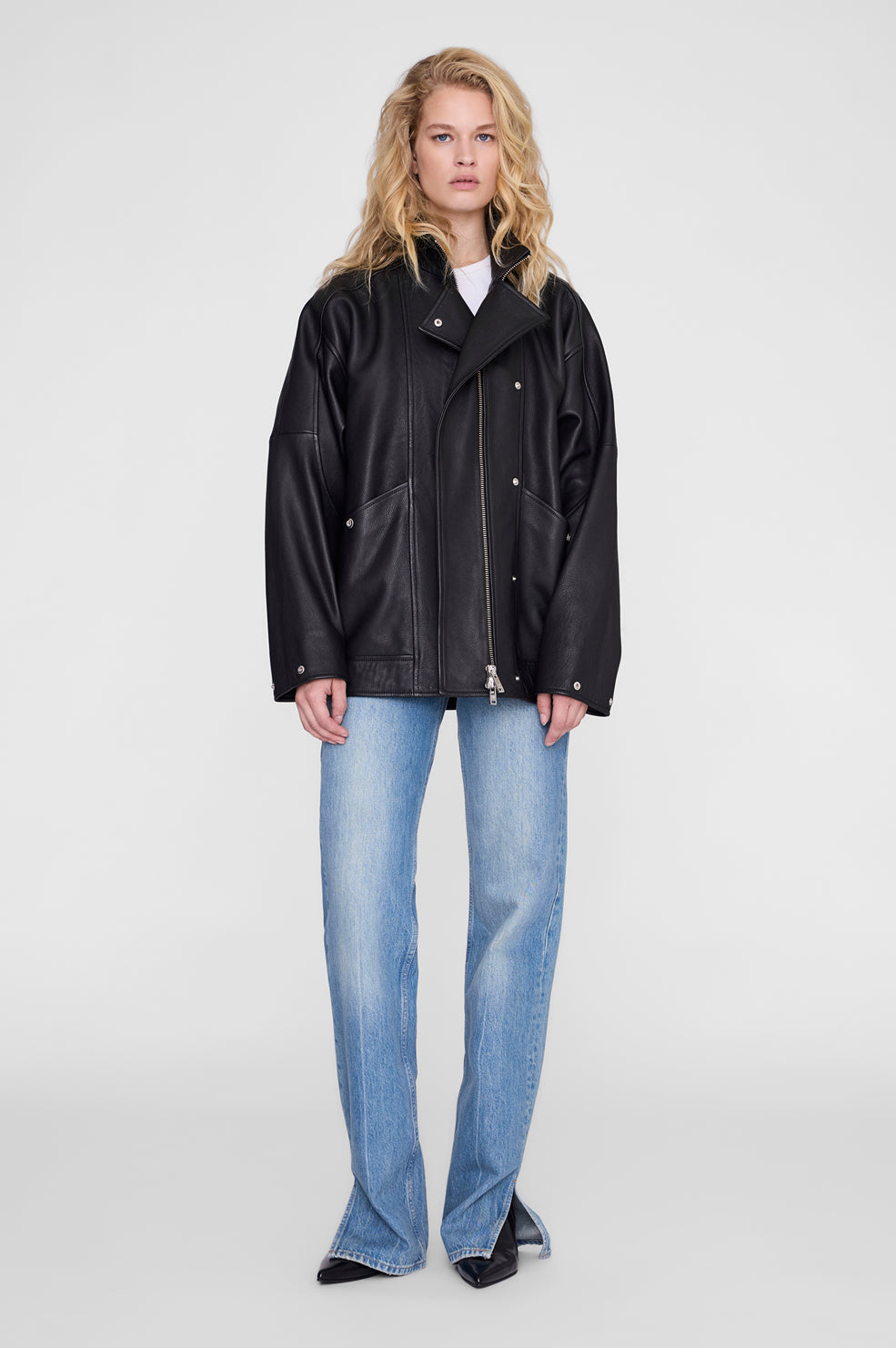 ANINE BING Sandy Jacket - Black Leather