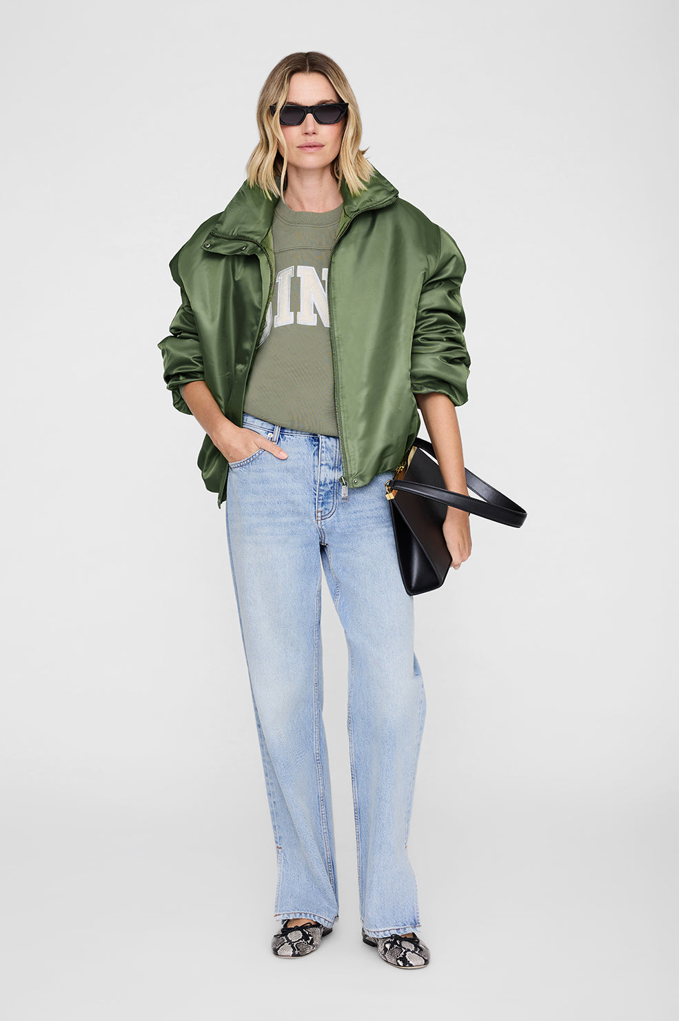 ANINE BING Trenton Sweatshirt Bing - Washed Olive