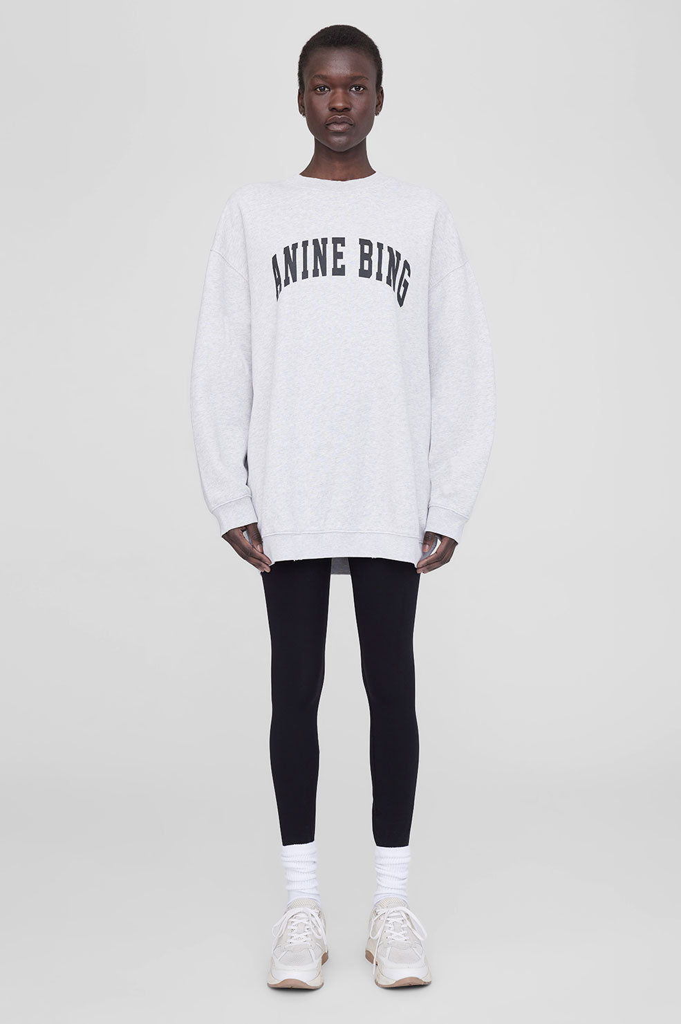 ANINE BING Tyler Sweatshirt - Heather Grey With Black