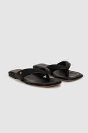 ANINE BING Viola Flat Sandals - Black - Side Pair View