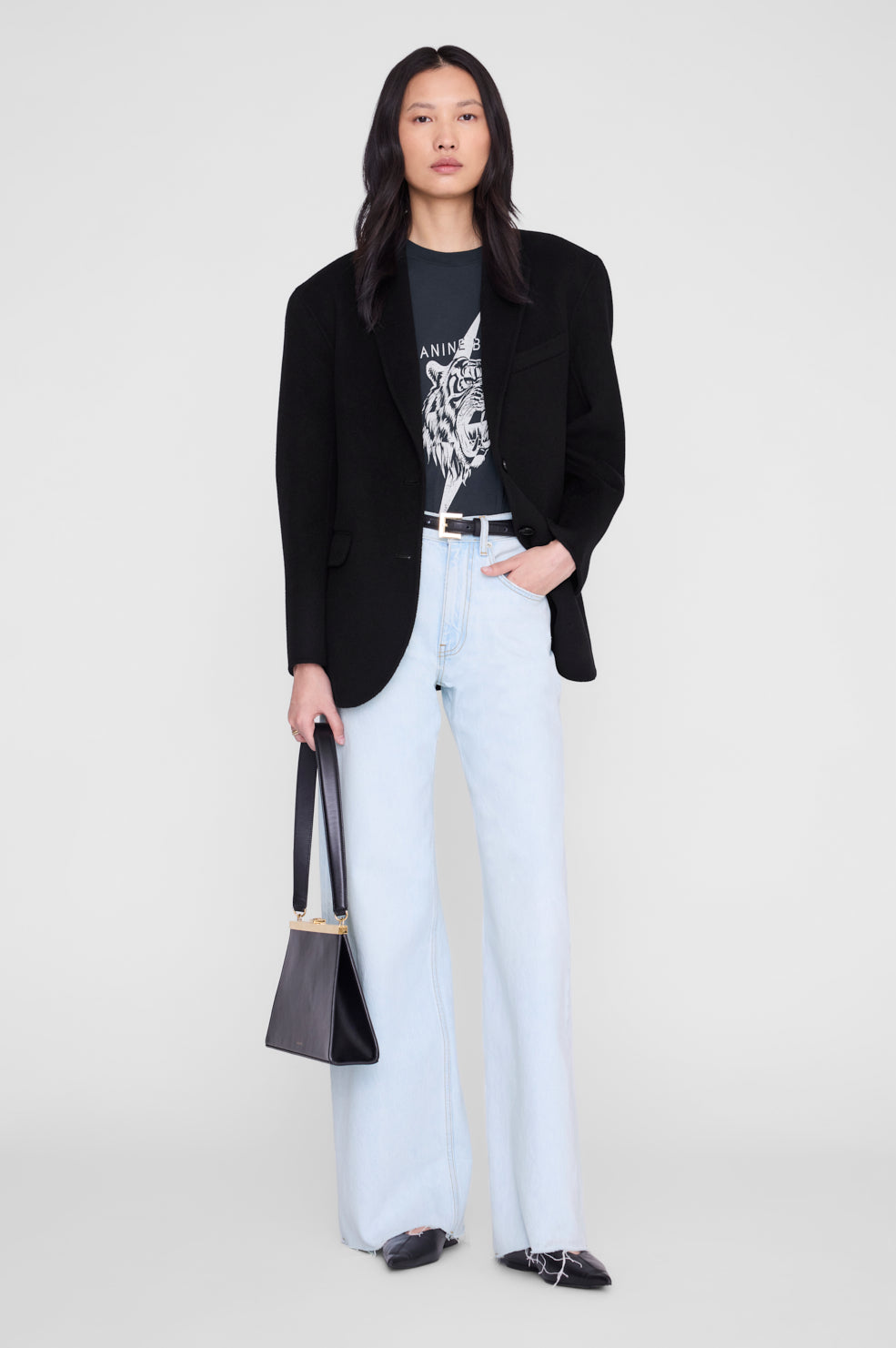 ANINE BING Wagner Tee Tiger - Vintage Black