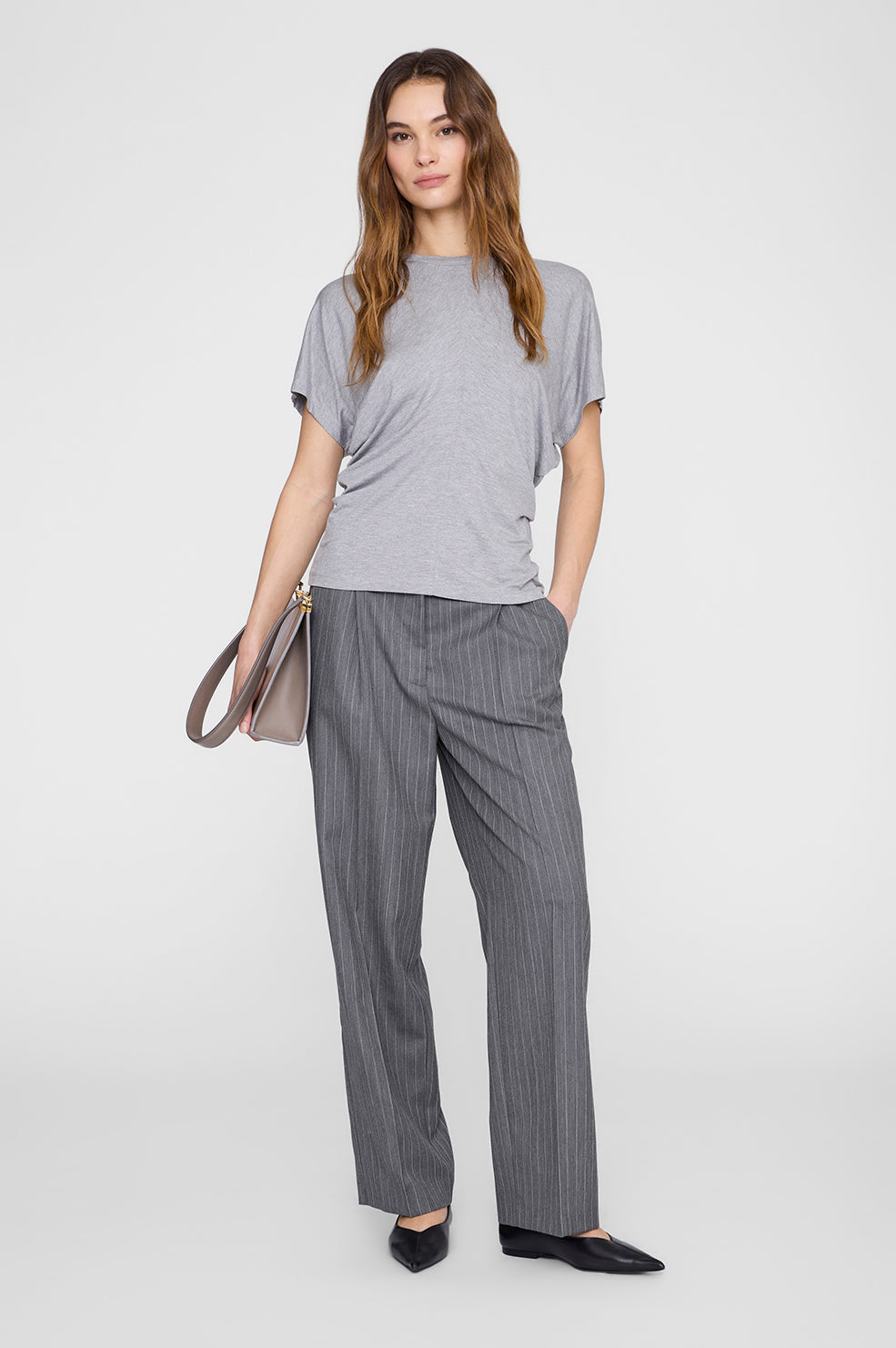 ANINE BING Zadig Tee - Grey Melange