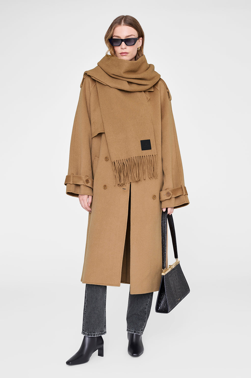 【タグ付き未使用】ANINE BING/アニン ビン ストール STOLE ANINE BING Augustina Scarf - Camel Wool