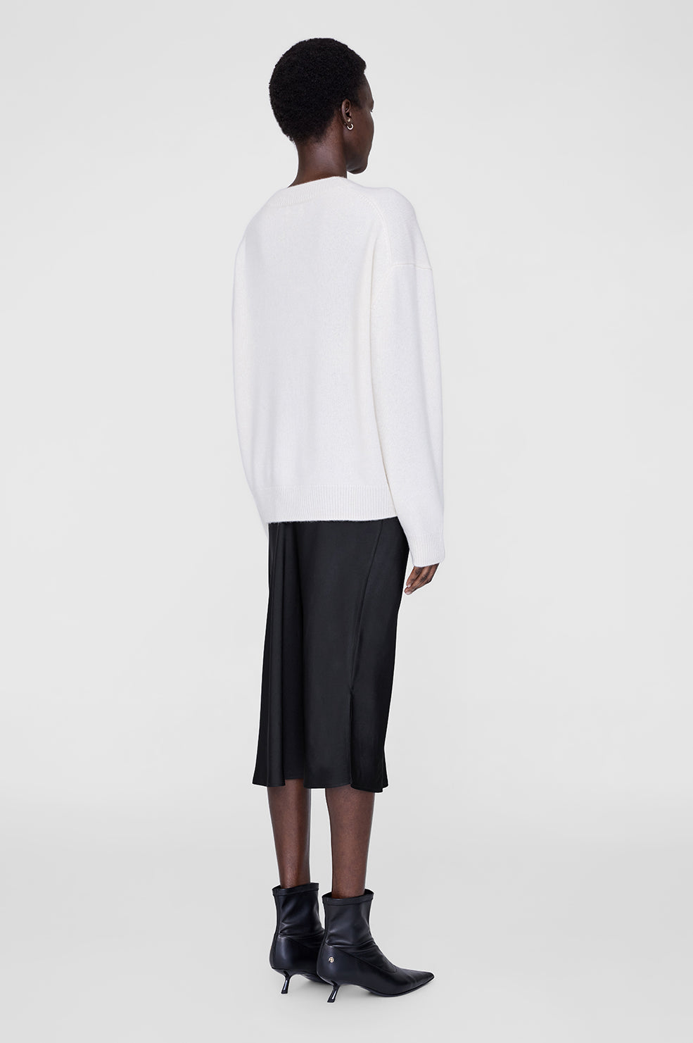 ANINE BING Bar Silk Skirt - Black