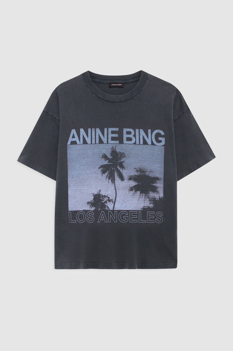ANINE BING Cade Tee Palms - Washed Grey