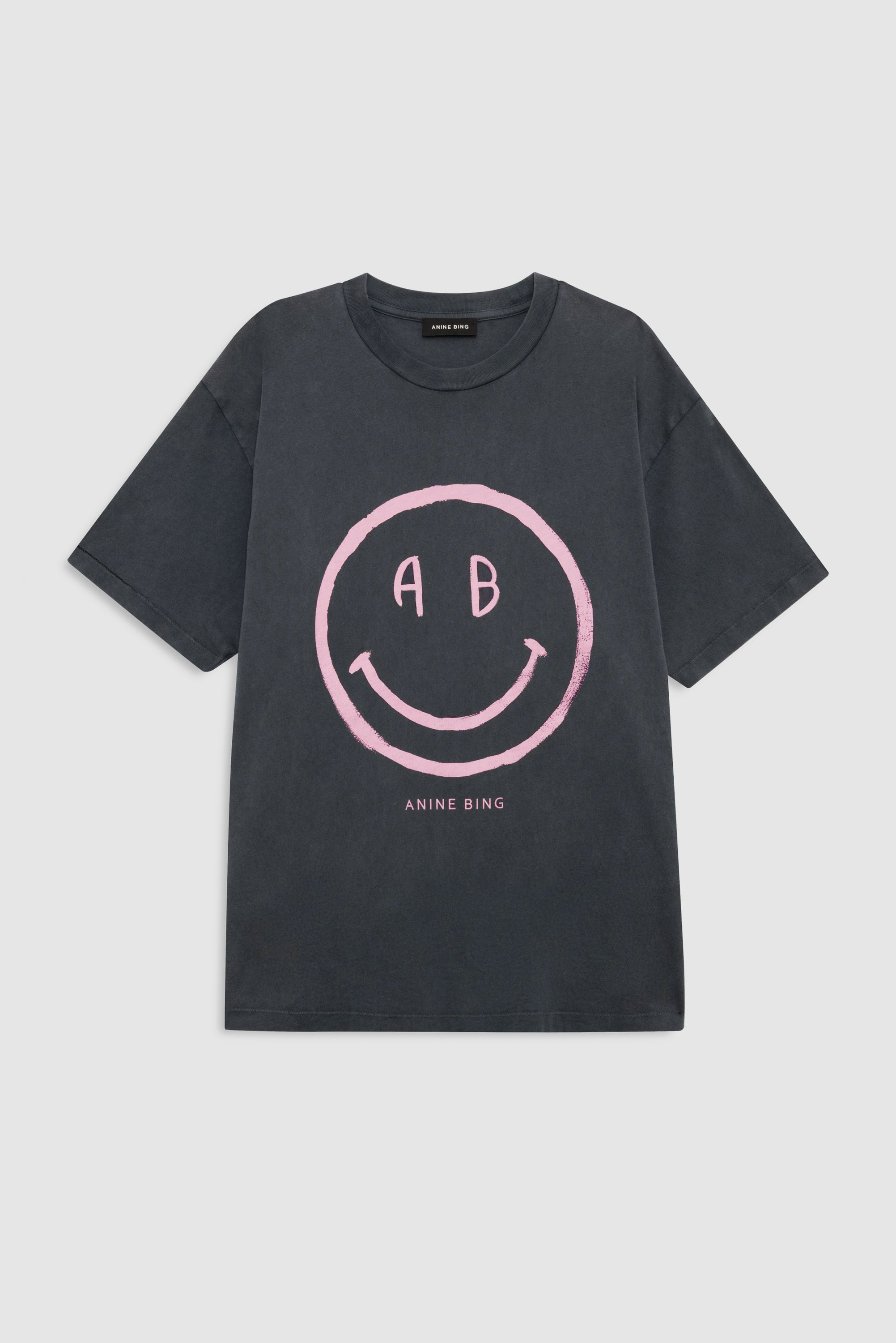 ANINE BING Cade Tee Smiley - Washed Grey