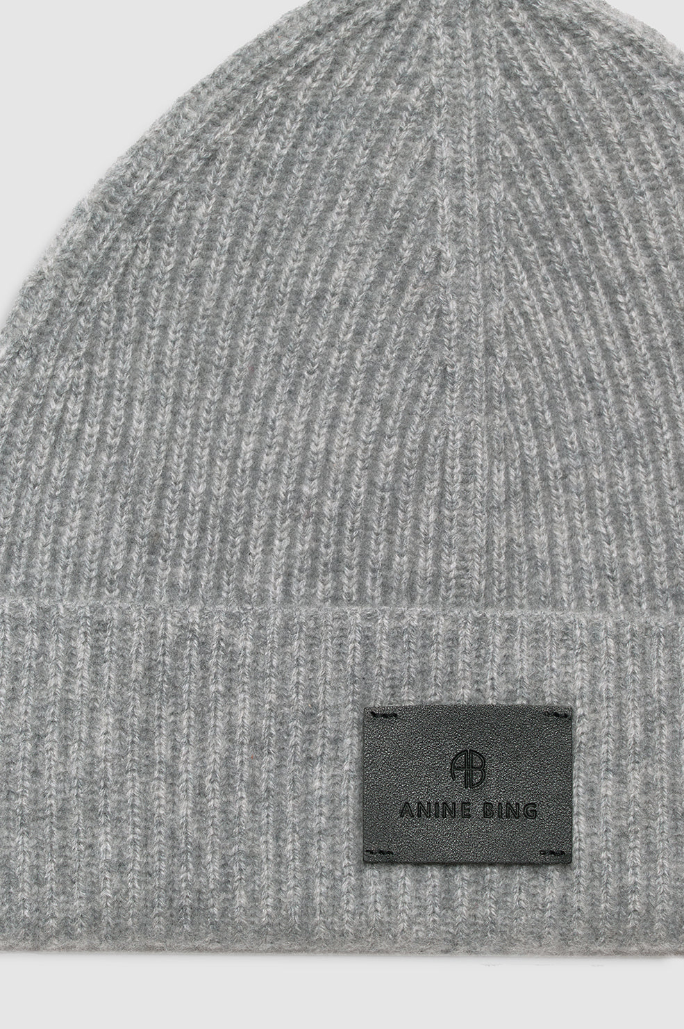 ANINE BING Carley Beanie - Medium Heather Grey Cashmere