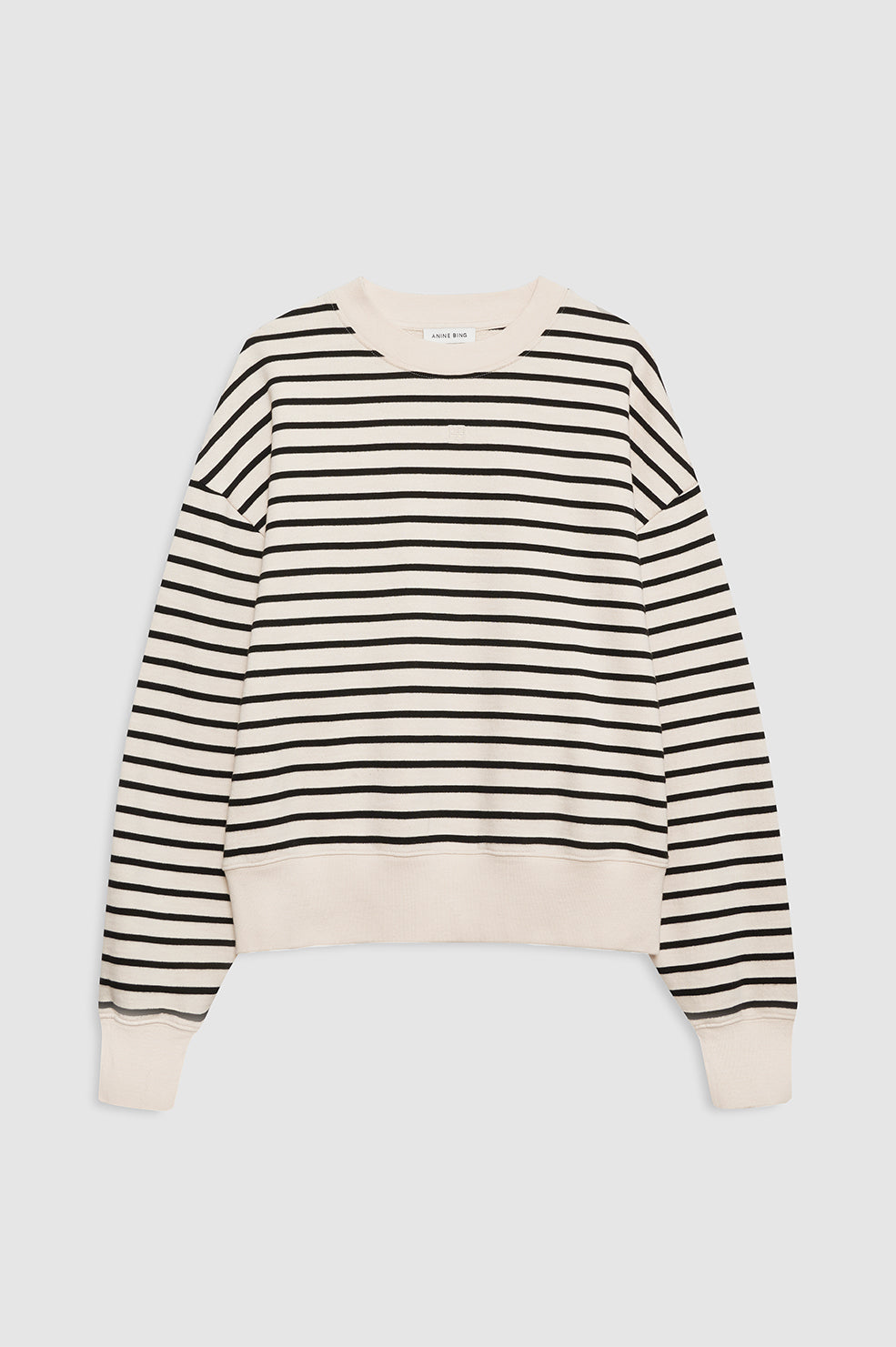 ANINE BING Dean Sweatshirt - Black Stripe French Terry