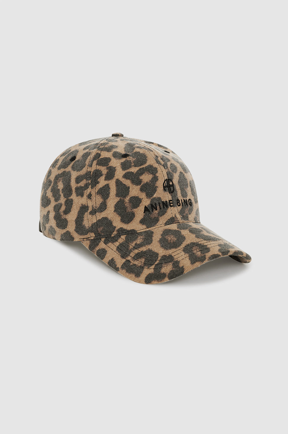 ANINE BING Jeremy Baseball Cap - Black And Brown Leopard