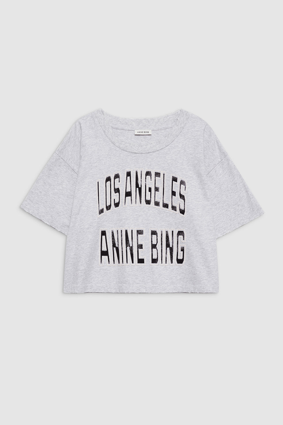 ANINE BING Johnny Cropped Tee - Grey