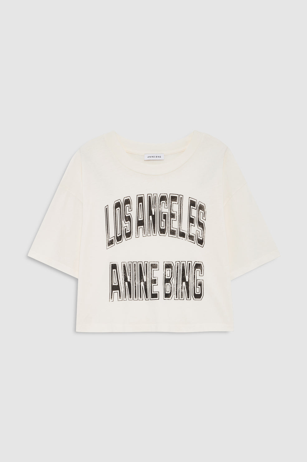 ANINE BING 半袖Tシャツ ホワイト ANINE BING Johnny Cropped Tee - Cream