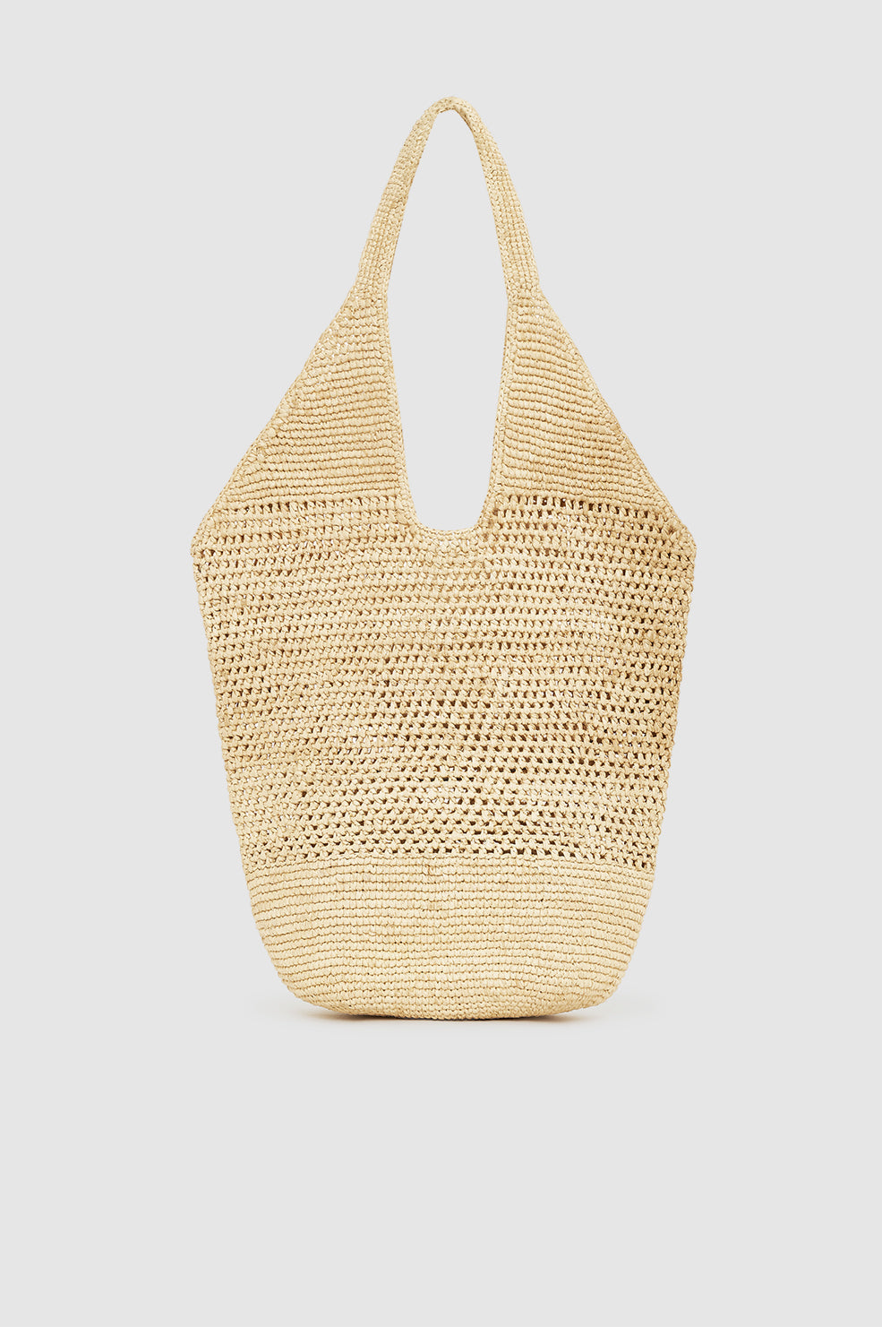 ANINE BING Leah Logo Hobo Raffia - Natural