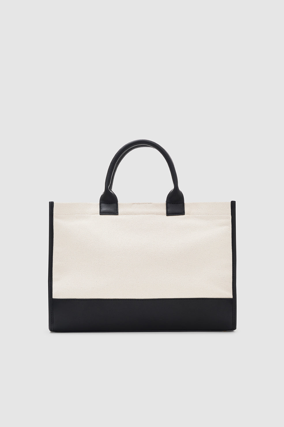 ANINE BING Medium Lara Tote - Natural Canvas With Black