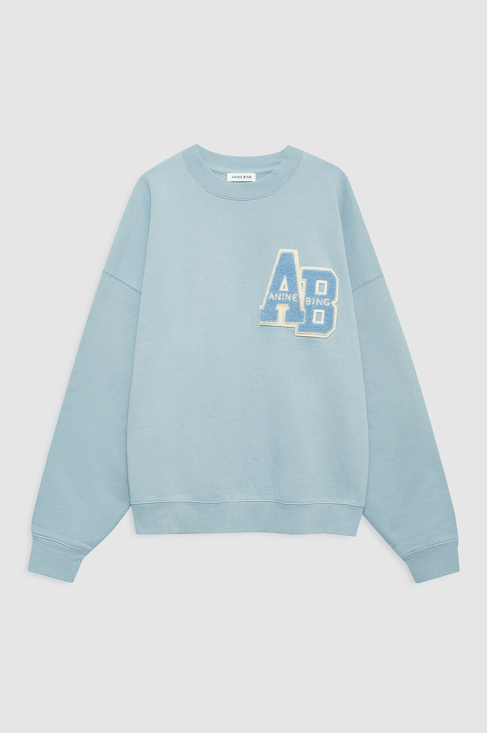 ANINEBING スウェット ANINE BING Miles Oversized Sweatshirt Letterman - Pastel Blue