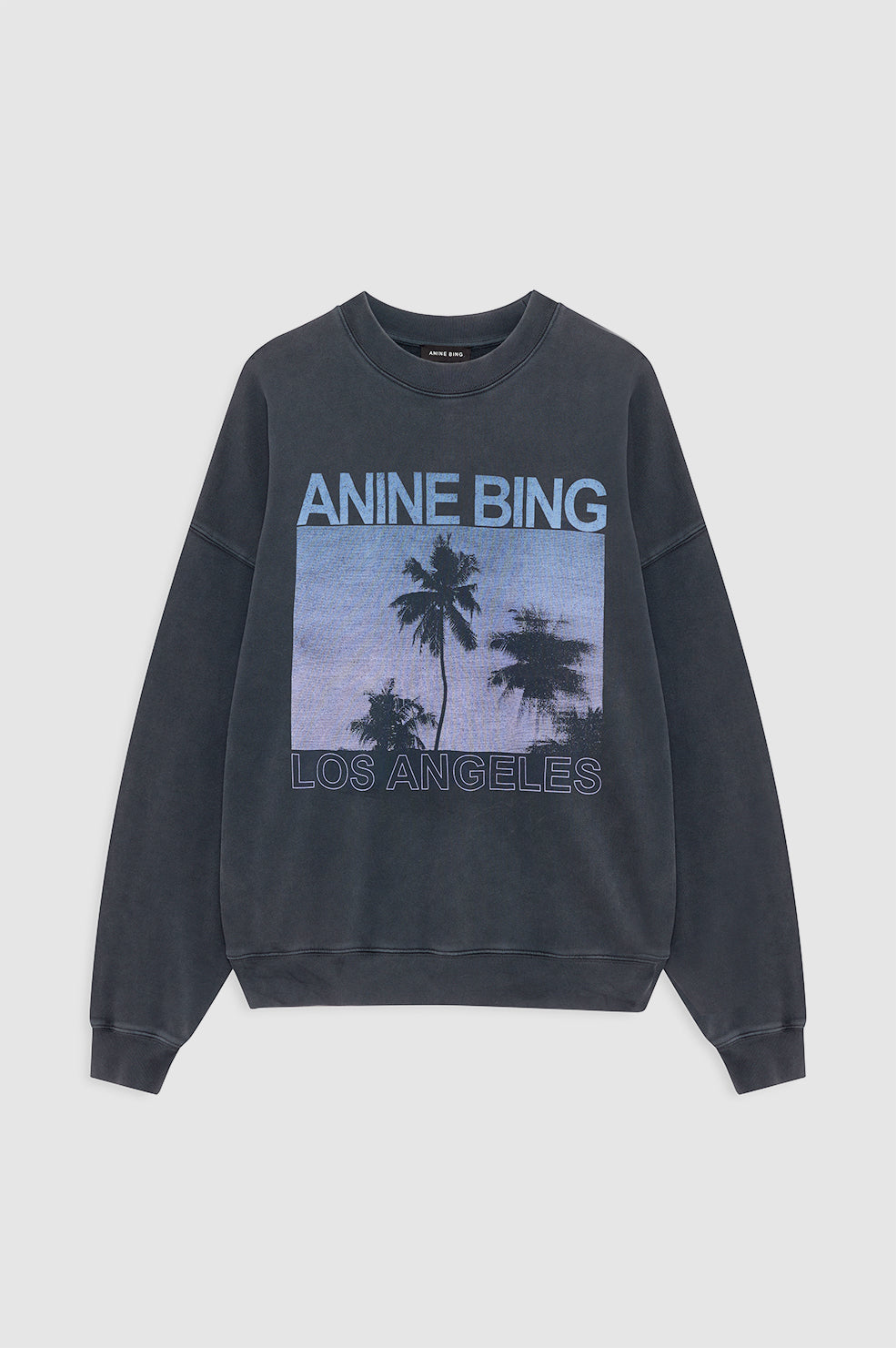 ANINE BING Miles Sweatshirt Palms - Washed Grey