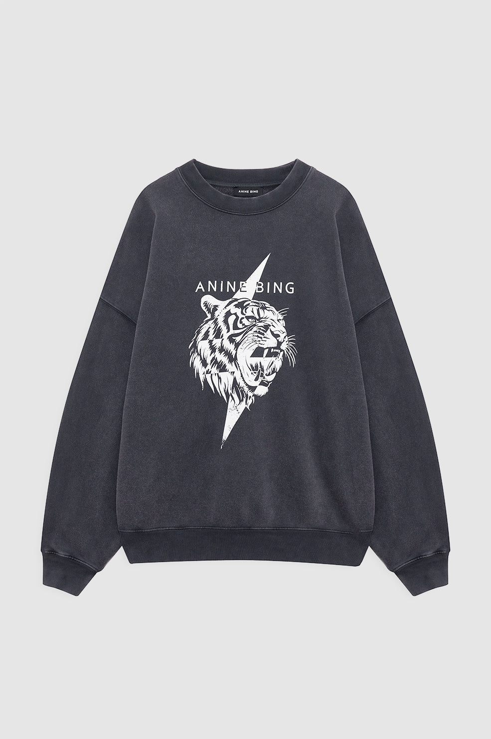 ANINE BING Miles Sweatshirt Tiger - Vintage Black