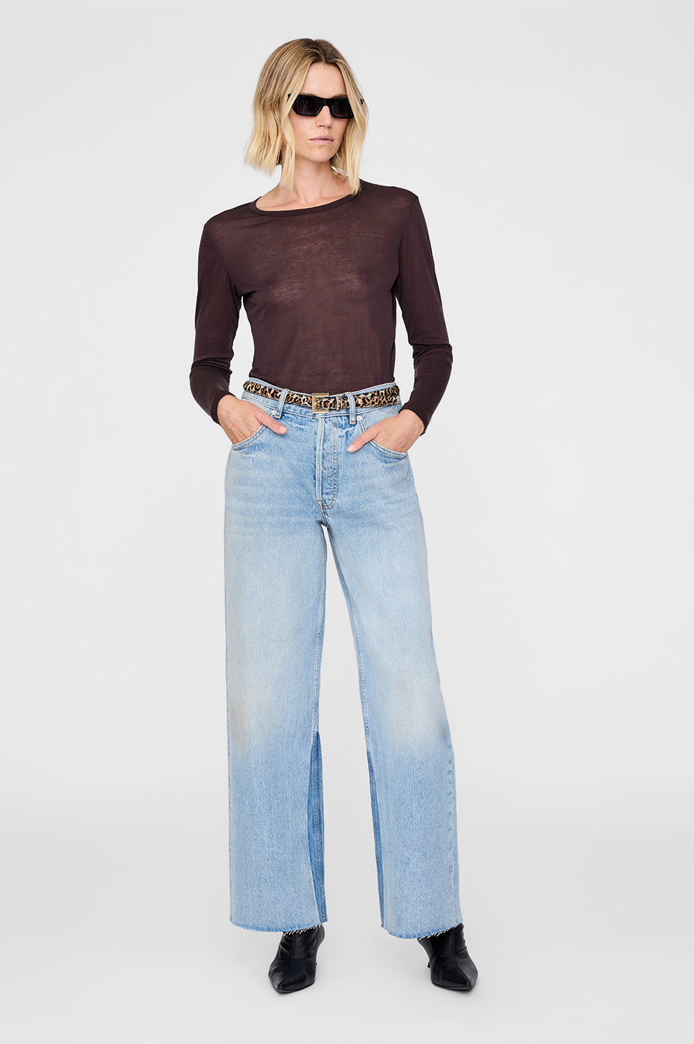 ANINE BING Nicola Belt - Leopard Calf Hair display picture 1