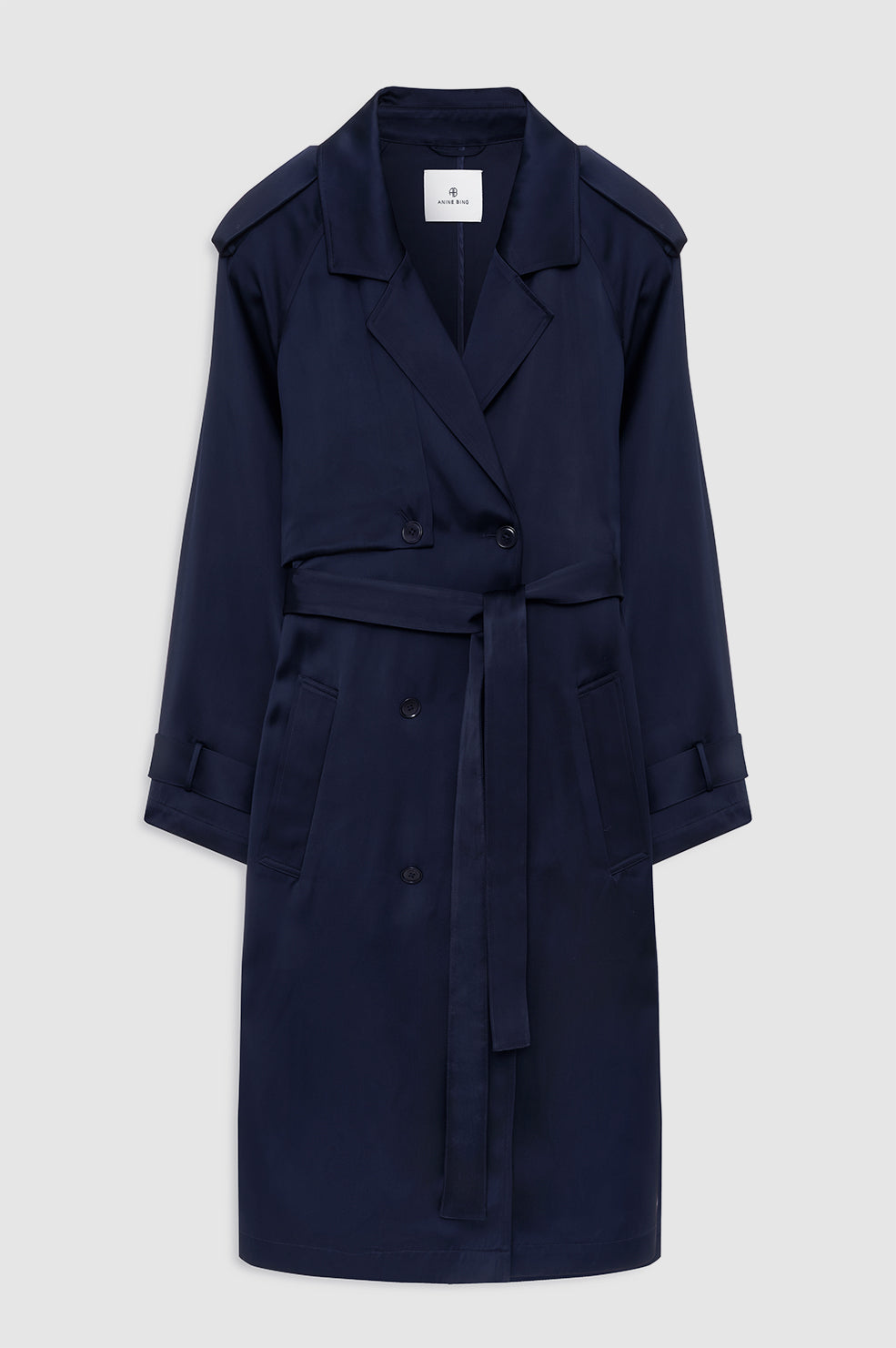 ANINE BING Rickie Maxi Trench - Navy