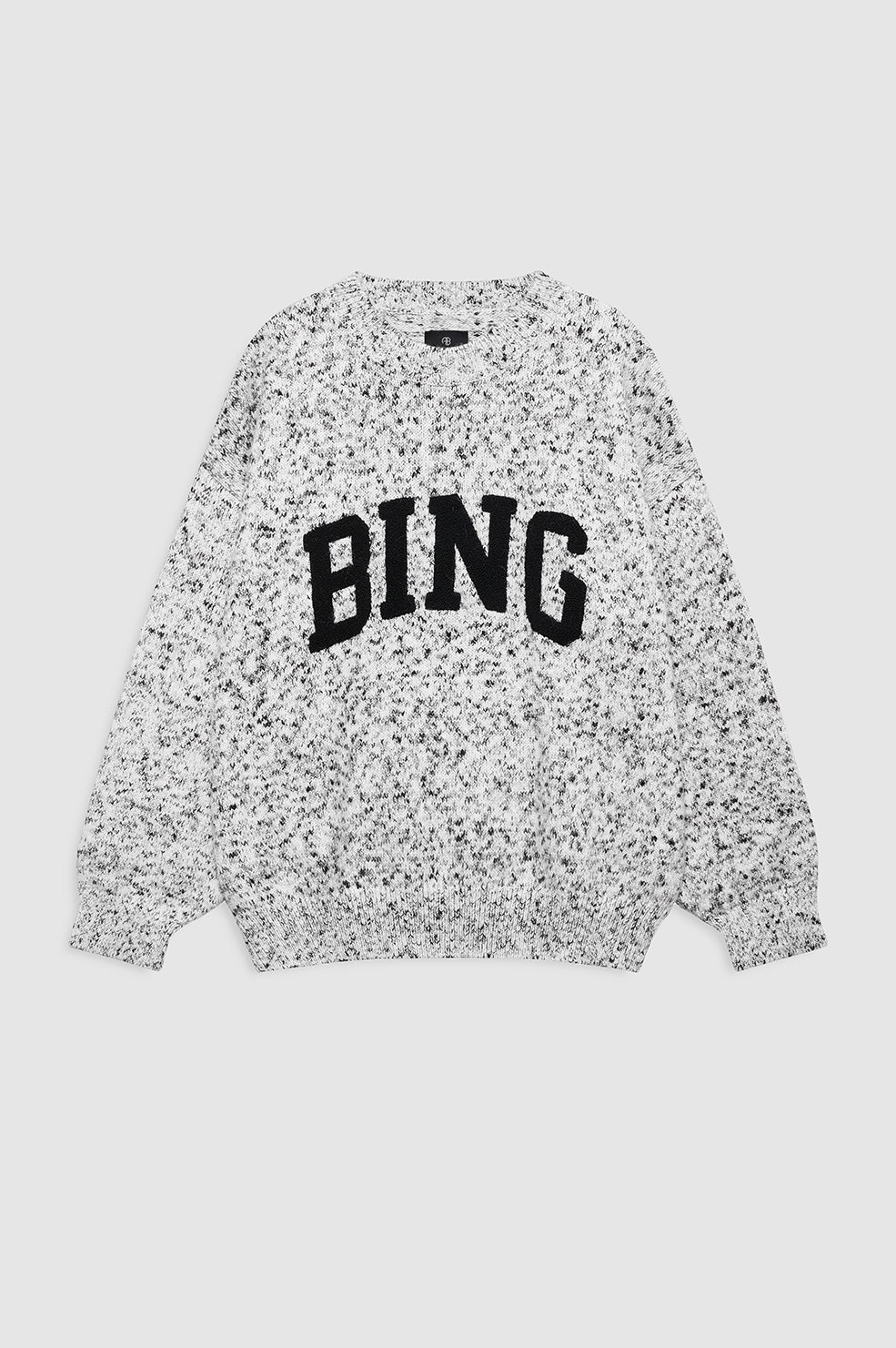 ANINE BING ロゴ入りホワイトスウェット ANINE BING Sydney Crew Sweater Bing - Marled White