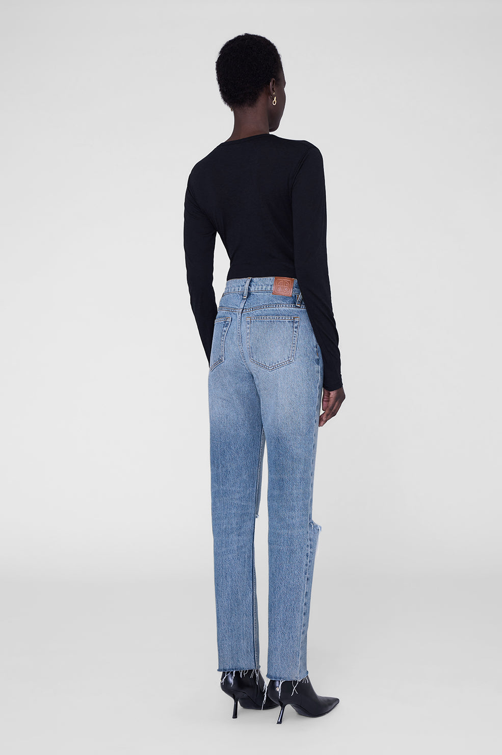 ANINE BING Sylvie Long Sleeve Tee - Black