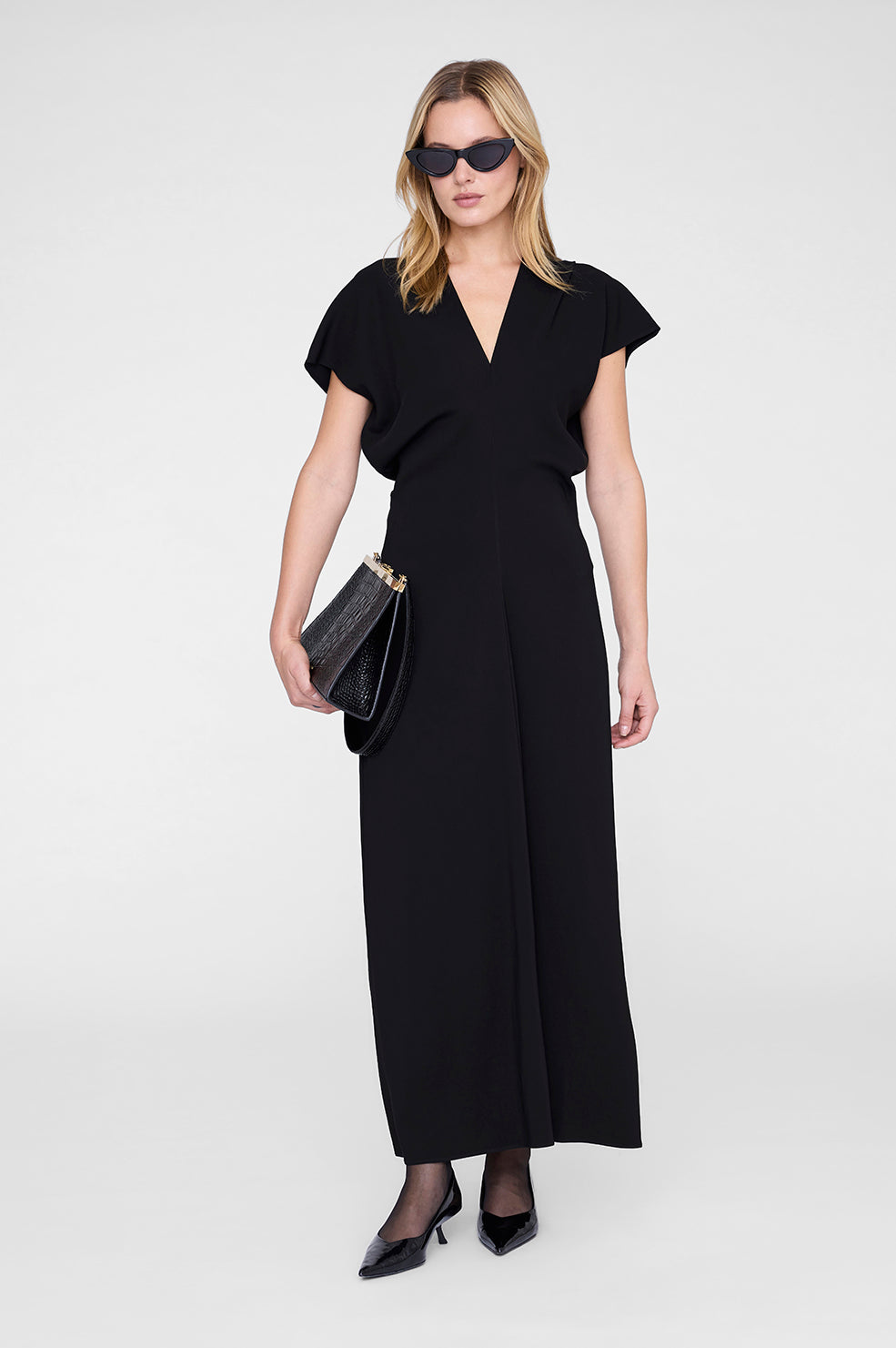 anine bing dress black ANINE BING Noemi Dress in Black