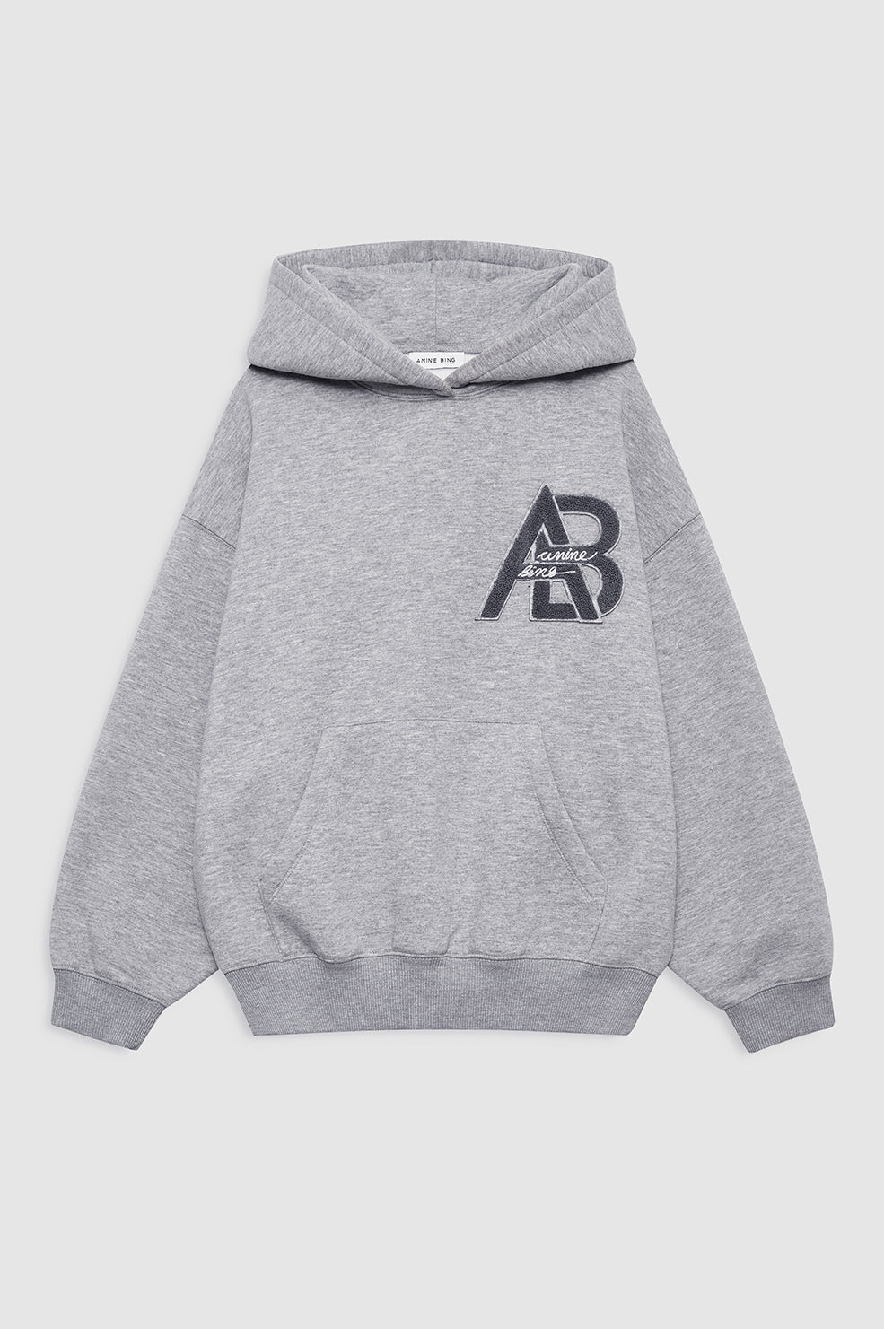 ANINE BING Jaci Hoodie Letterman - Medium Heather Grey