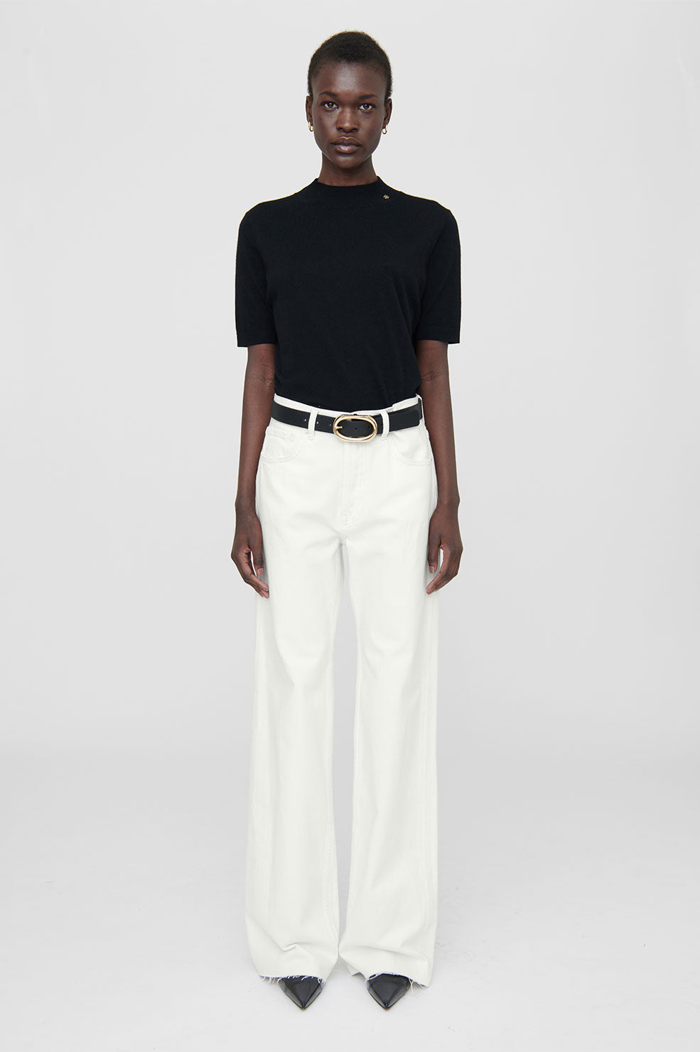 ANINE BING Hugh Jean - Ivory - On Model Front