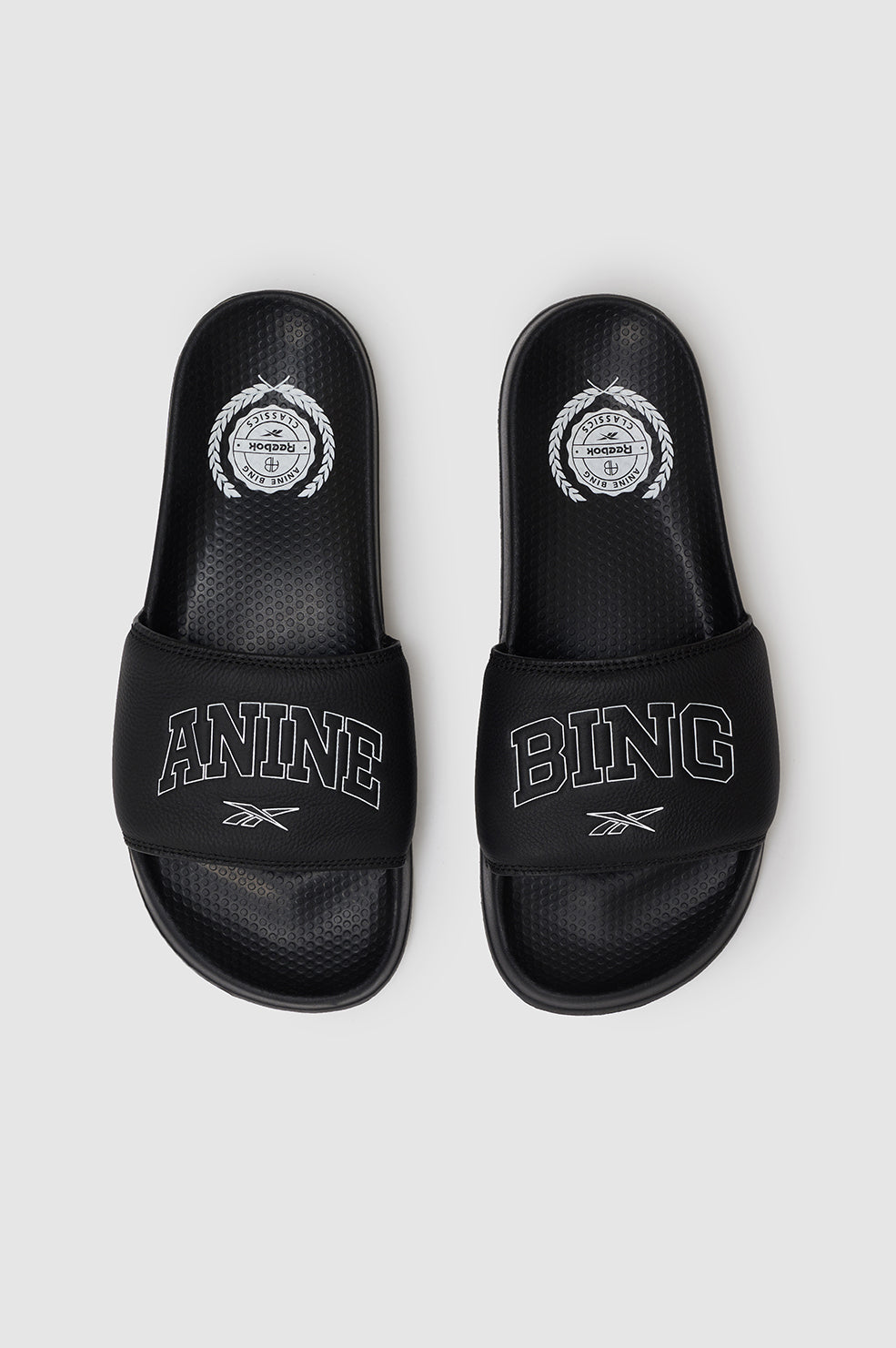ANINE BING Reebok x ANINE BING Classic Slides - Black/White - Top Pair View