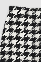 ANINE BING Ada Skirt - Black And White Houndstooth - Detail View