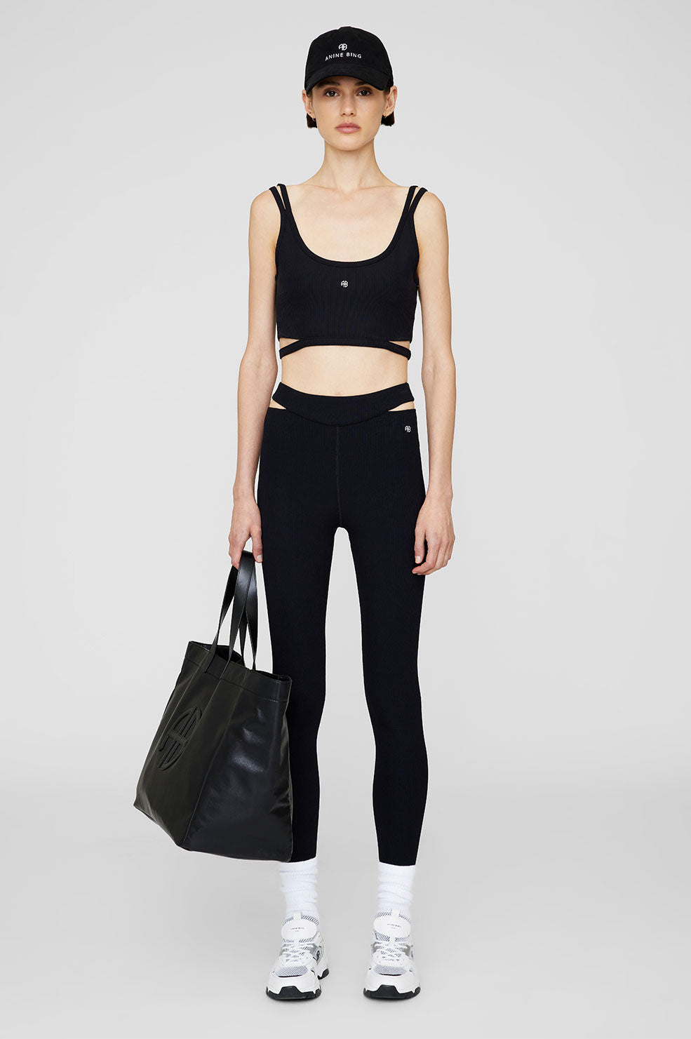ANINE BING Aimee Legging - Black - On Model Front
