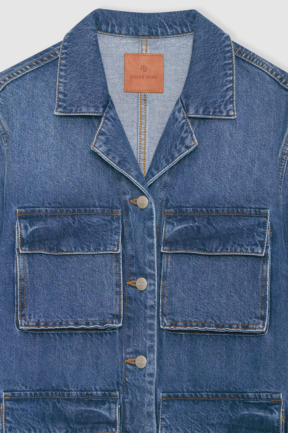 ANINE BING Alden Jacket - Arctic Blue - Detail View