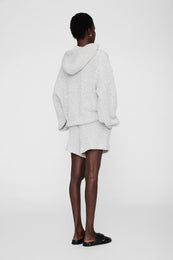 ANINE BING Alec Hoodie Framed Monogram - Ivory And Black - on model back