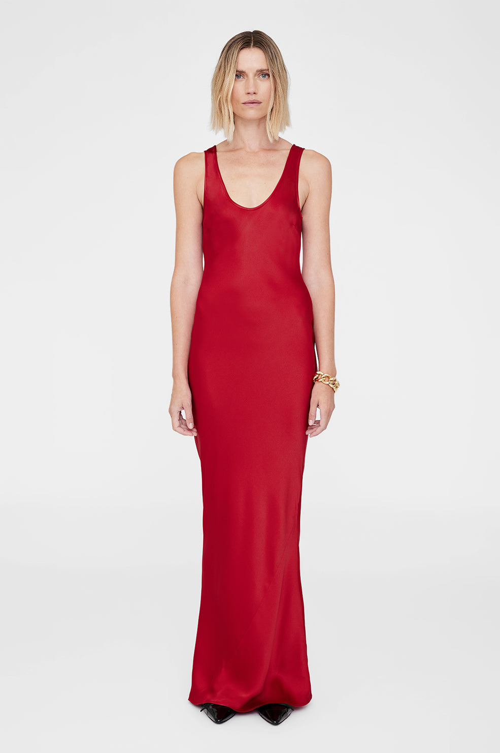 ANINE BING Alison Dress - Scarlet Red - On Model Front